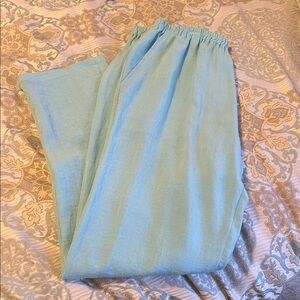Light Blue Linen Elastic Waist Pants